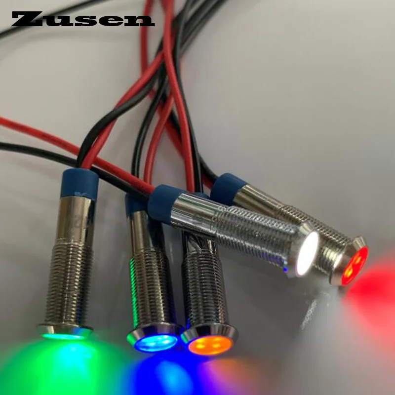 Zusen 6mm 220v светодиодный металлический индикатор light Водонепроницаемый сигнальный
