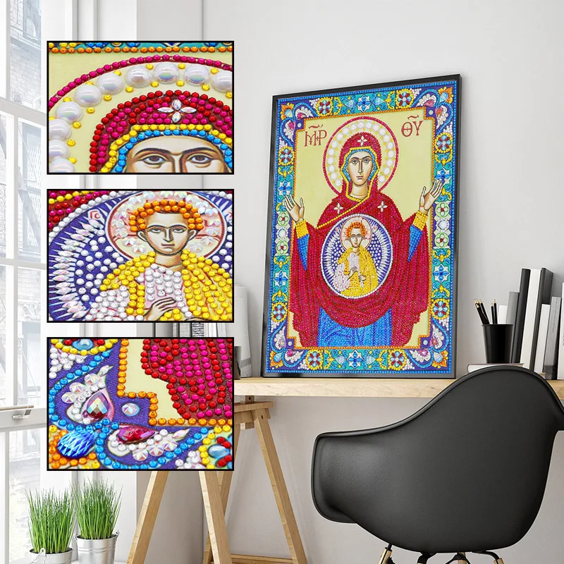 5D DIY Diamond Painting Icon Diamond Embroidery Mosaic Big Bead Pearl Glass Stone Drill Sale New Decor (1)