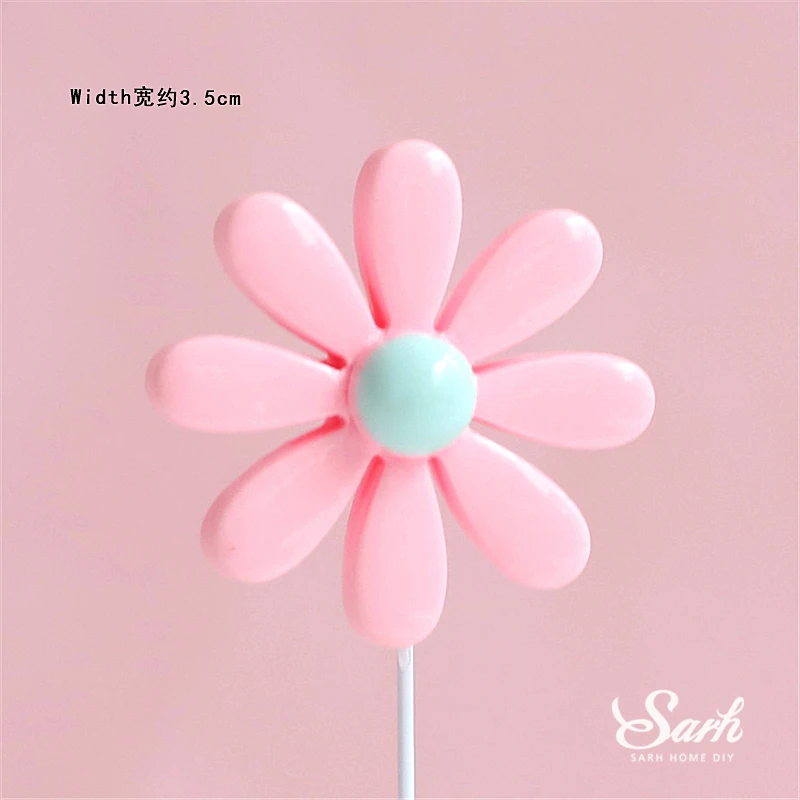 3pc resin flower B Корона Ангел девочка мальчик крыло луна звезда Торт Топперы солнце цветок с днем рождения Декор для выпечки принадлежности для свадьбы Любовь Подарки - Цвет: 3pc resin flower B