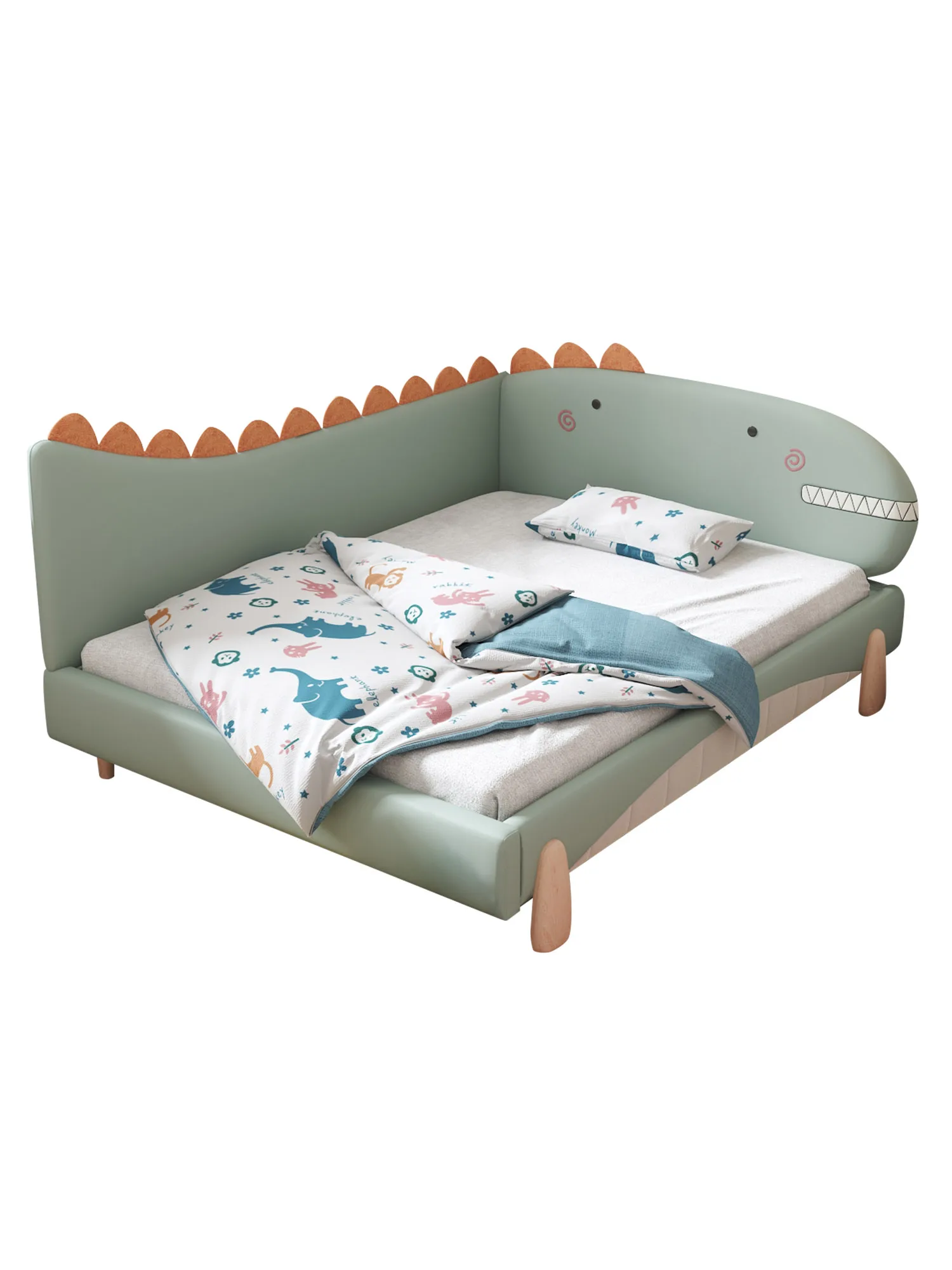 Динозавра кровать из цельного дерева 1 5 M детская для мальчика с ограждения