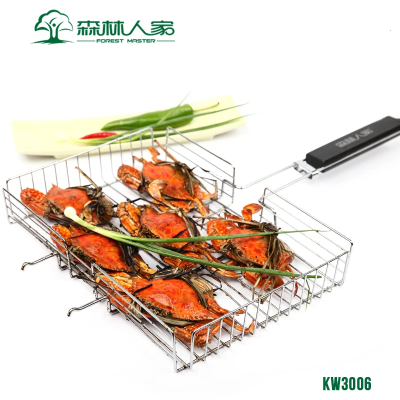 

Big size grilling tool roughened grilled fish net rack stainless steel barbecue wire mesh BBQ thicken grill clip