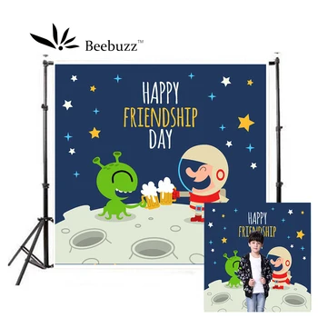

Cartoon alien astronaut photo background friends friendship decoration photography background