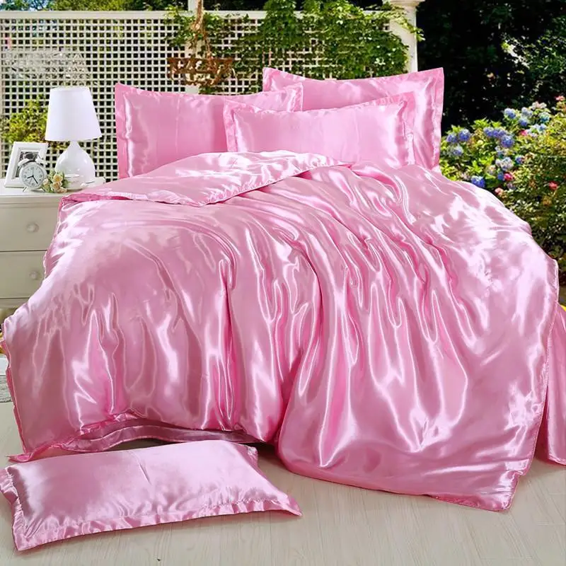 pink8 50LOVINSUNSHINE роскошный комплект постельного белья Королева пододеяльник набор шелковое одеяло Постельный набор AB04 - Цвет: pink8