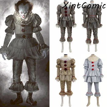 

Movie Joker Pennywise Cosplay Costume Stephen King It Chapter Two 2 Horror Clown Halloween Party Costume Sets