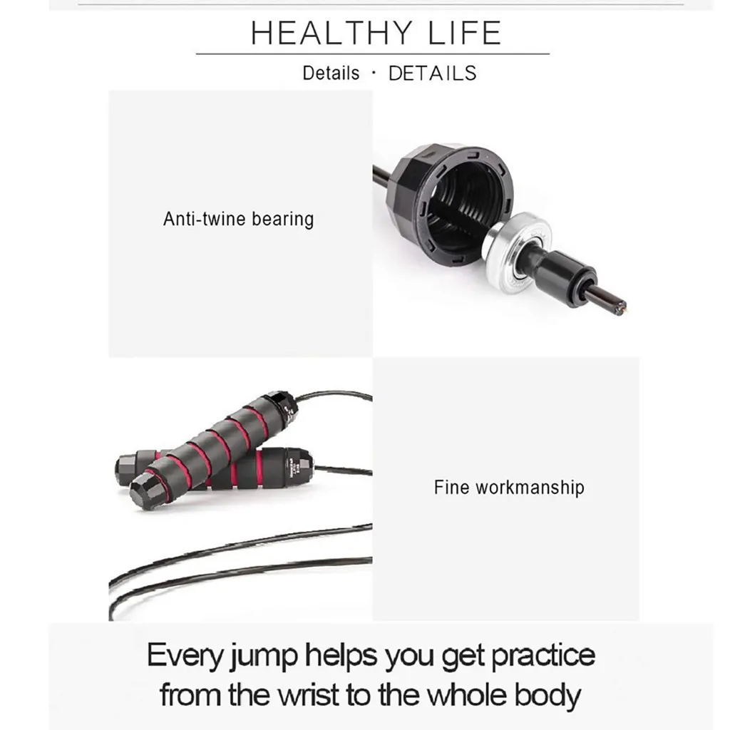 Скакалка без спутывания с шариковыми подшипниками, скоростная скакалка, кабель, Excercise, оборудование для фитнеса, тренировки, Скакалка для детей