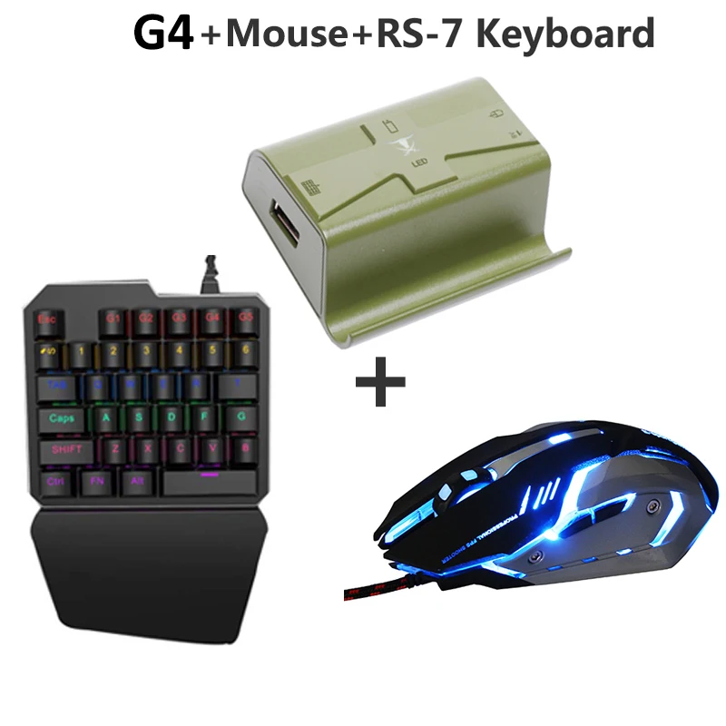 G4 PUBG мобильный Геймпад контроллер Bluetooth клавиатура мышь конвертер игровой телефон к ПК адаптер Plug and Play - Цвет: G4 set 06