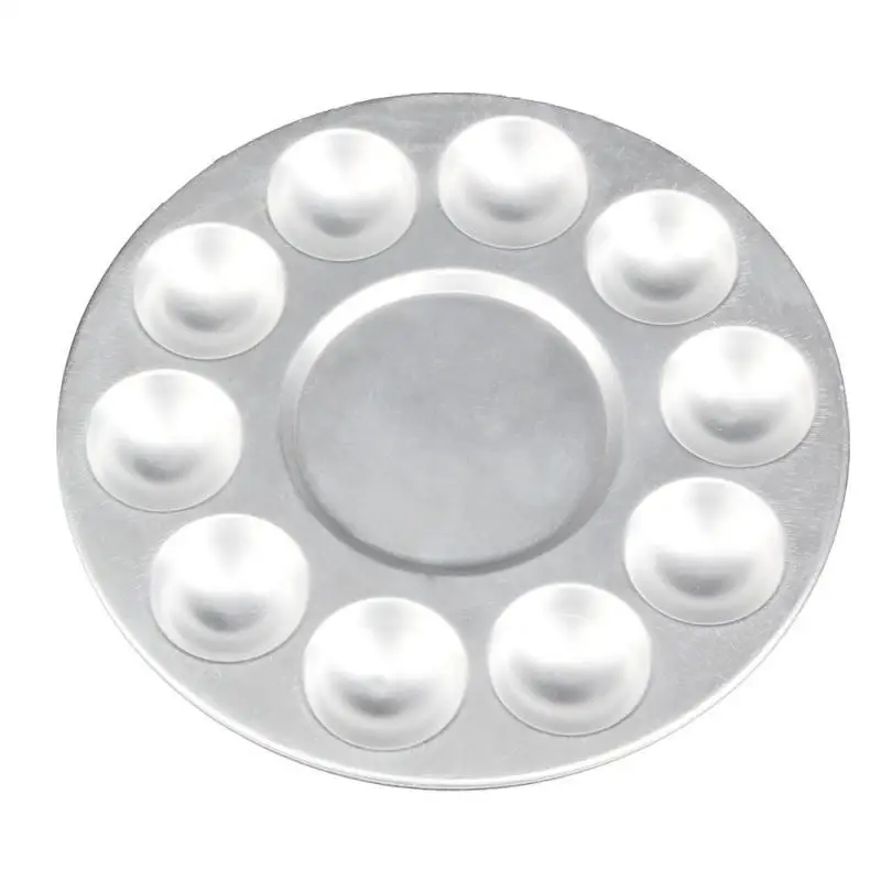 Nail Art Color Metal Aluminium Multi Cells Watercolor Oil Paint Painting Tray Mixing Palette For Nail Painting Makeup Tool Kits Nail Art Color Metal Aluminium Multi Cells Watercolor Oil Paint Painting Tray Mixing Palette For Nail Painting Makeup Tool Kits