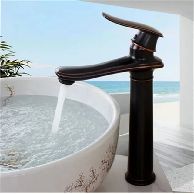 Style 6 Смесители для ванной бассейна твердая латунь водопад, набортный одной ручкой горячей и холодной полированной хромированной раковины Смеситель - Цвет: Style 6