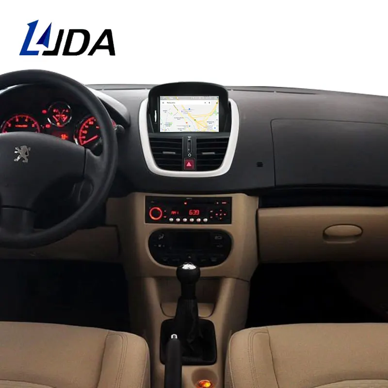 LJDA Android 9,0 автомобильный dvd-плеер для peugeot 207 2007-2013 gps Навигация стерео 1 Din автомагнитола 4G+ 64G wifi Мультимедиа DSP