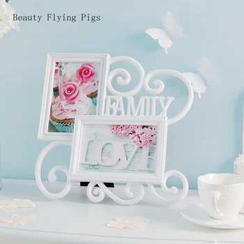 

Creative photo frame combination pendant wall hanging letters love shape white line photo collection decoration christmas gift
