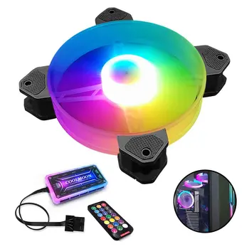 

Remote Control LED RGB Non-Slip Cooler PC Cooling Computer Case Fan Chassis Accessories Adjustable Small 120mm Hydraulic Durable