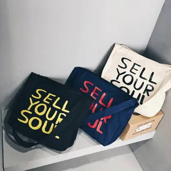 

New Fashion Casual Women Canvas Printing Letter Shoulder Hand Bags torebka damska Large Capacity Shopping Bag borsa donna #C8