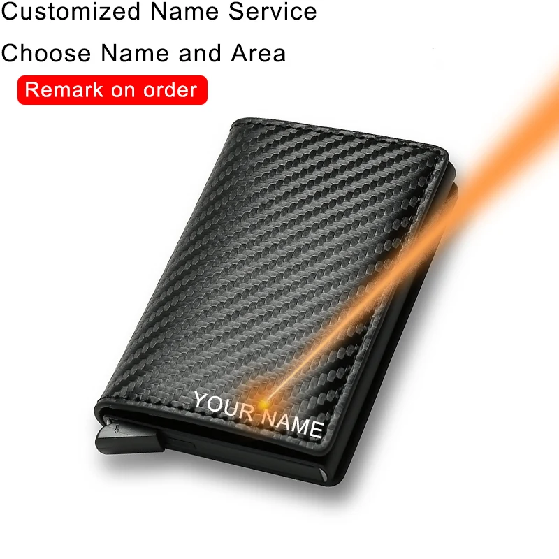 Mini Wallet Purses Card-Holder Money-Bag Trifold Carbon-Fiber Slim Black Small Magic