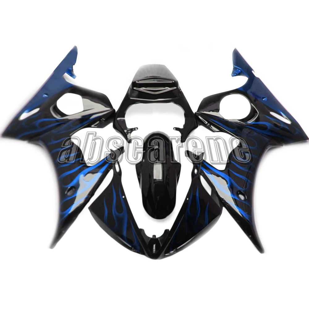 Полный набор обтекателей для Yamaha YZF600 R6 2003 2004 2005 YZF R6 ABS пластик впрыска мотоцикла Cowlings черный с синим пламенем - Цвет: R6 2003 - 2004