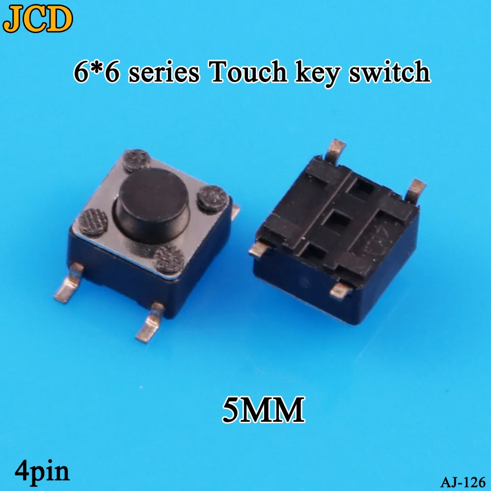 JCD 1 шт. SMD переключатель 6*6*4,5 мм 6*6*5 мм 6,5 мм 7 мм 6X6 4Pin тактильная тактовая кнопка микропереключатель самосброса переключатели - Цвет: 6x6x5mm