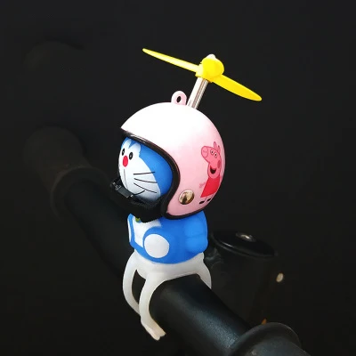 Pig Pecs Bicycle Bell Cartoon Doraemon Silicone Bike handlebar can ring and bright 1 bike bell toy for electric bike/motorcycle/helmet - Цвет: Pig Pecs