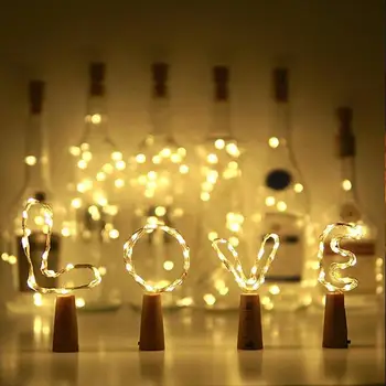 

Wine Bottle Cork LED Lamp Copper Wire Christmas Garland Party Wedding Decor