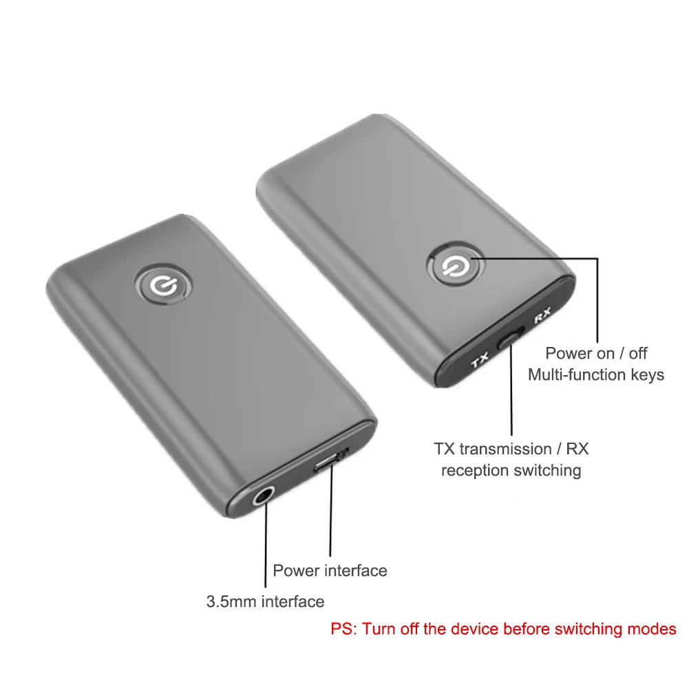 2 in 1 Mini Stereo Bluetooth 5 0 Receiver and Transmitter 3 5mm Jack Wireless Bluetooth Audio Adapter For TV PC Car Headphone