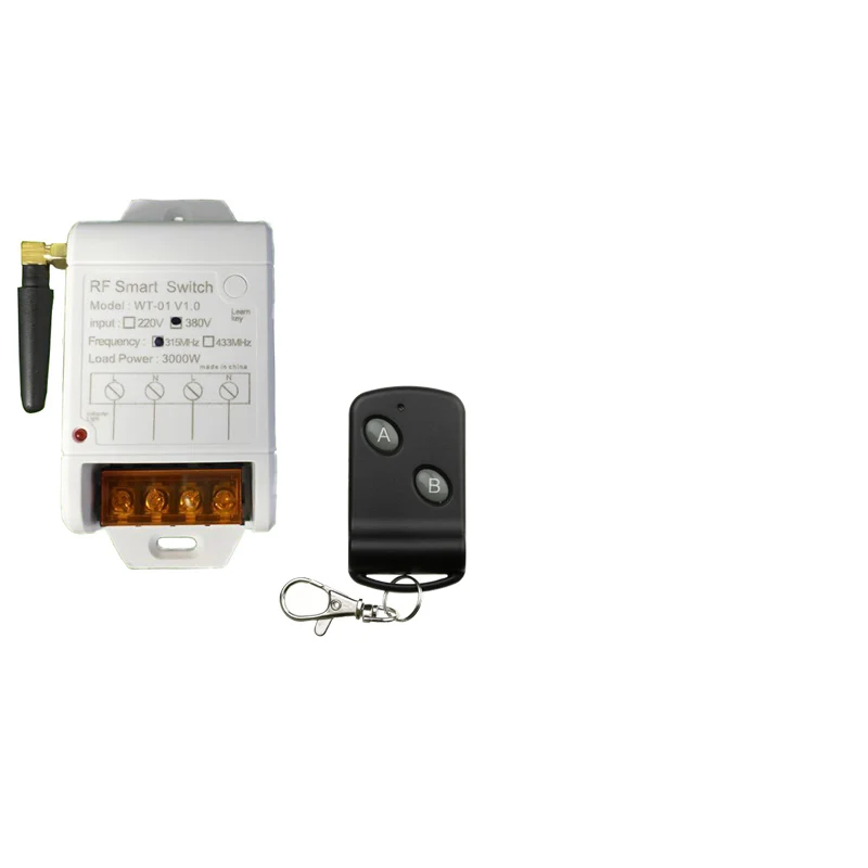 AC220V 380V 1CH RF беспроводной переключатель системы дистанционного управления передатчик и приемник релейный приемник Умный домашний переключатель может задержать время - Цвет: Синий