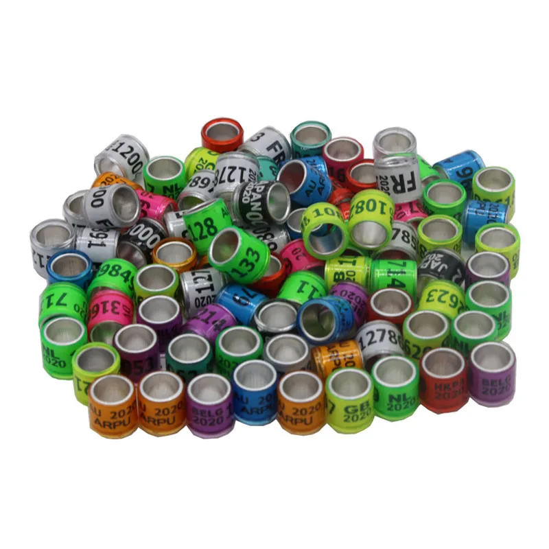 multicolor 50 pcs multicolor Pigeon Foot Ring With Word Earrings Quality Durable Bird Ring Racing Pigeon Foot Ring Bird Tools - Цвет: multicolor
