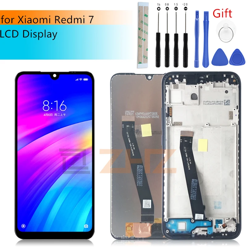 Color : Black GGAOXINGGAO Mobile Phones Replacement LCD Screen LCD Screen and Digitizer Full Assembly for Xiaomi Redmi 7 Cell Phone LCD Display