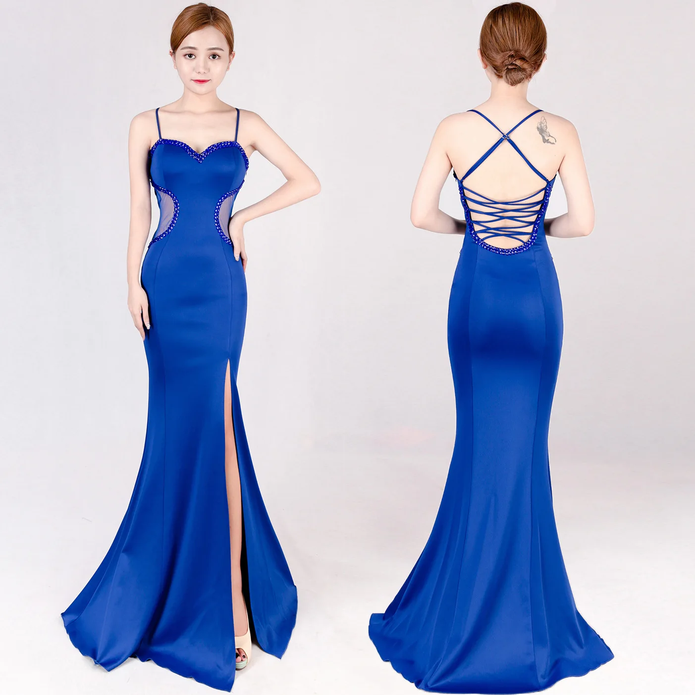 Women Low Chest Split Suspender Perspective Wrap Dresses Performance Sexy Nightclub Party Dress Backless Mermaid Long Dresses mother of the bride dresses Dresses