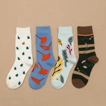 «Мама в носках», хлопковые носки с рисунком листьев гинкго