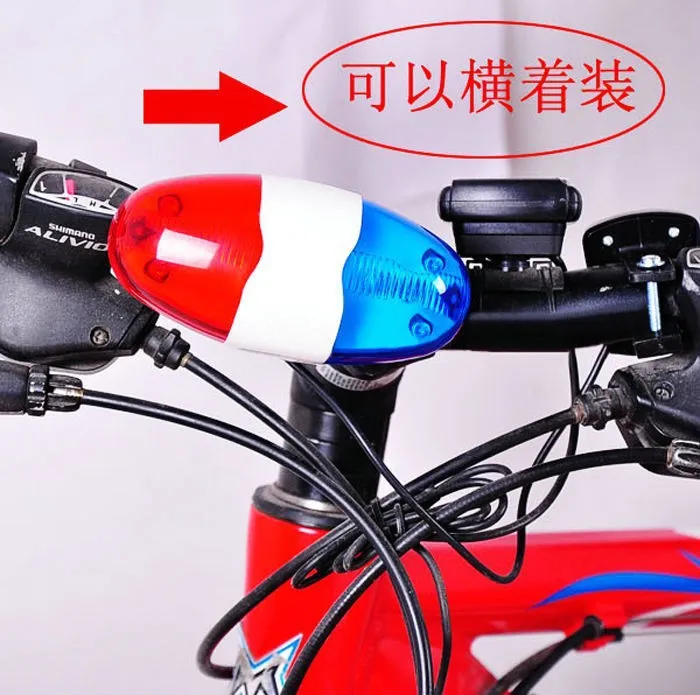 Велосипедный звонок 6 светодиодный 4 тон велосипедный Рог велосипедный Звонок светодиодный полицейский светильник электронная громкая сирена аксессуары для детей велосипед Скутер MTB