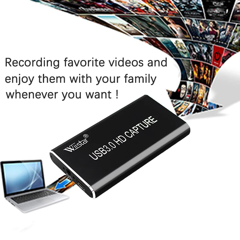  USB 3.0 Video Capture HDMI to USB 3.0 Type-C 1080P HD Video Capture Card for TV PC PS4 Game Live St