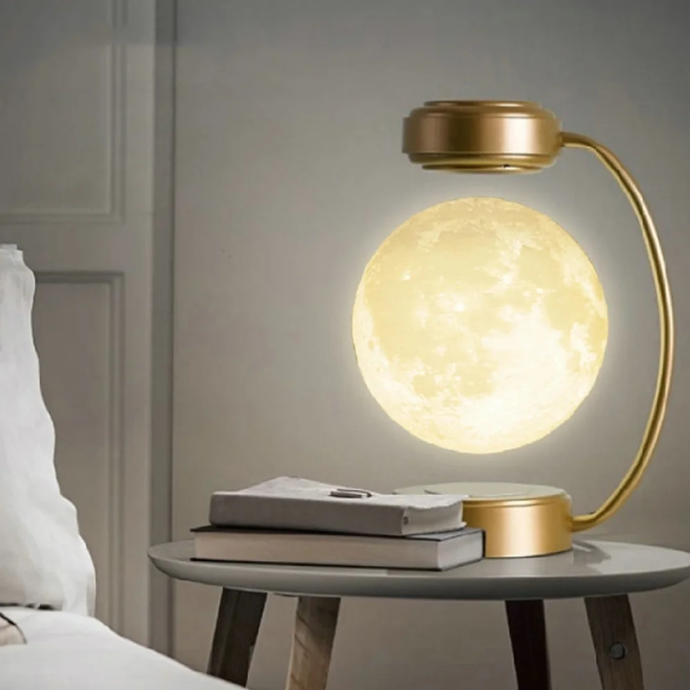 

3D Magnetic Levitating Moon LED Night Light Floating Moon Lamp Rotating Wireless Moon Ball Lamp Office Home Room Decoration Gift