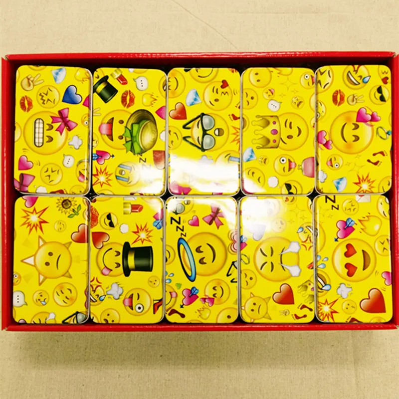 

10pc/lot Smile Design Tin Box Rectangle Shape Gift Box Metal Storage Case Iron Jewelry Case Chocolate Box Hand-Made Soap Box