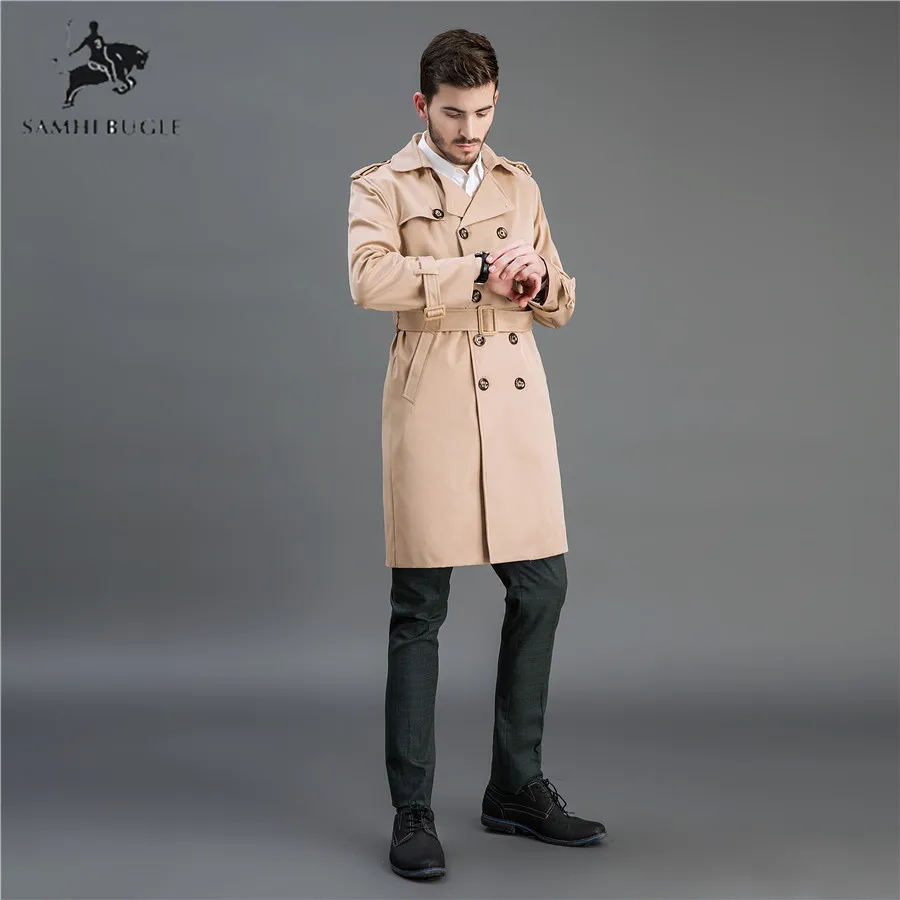 Модный двубортный Тренч мужской дизайн в обтяжку Бизнес Повседневная Верхняя одежда плюс размер M-9XL пальто на заказ Тренч дешево