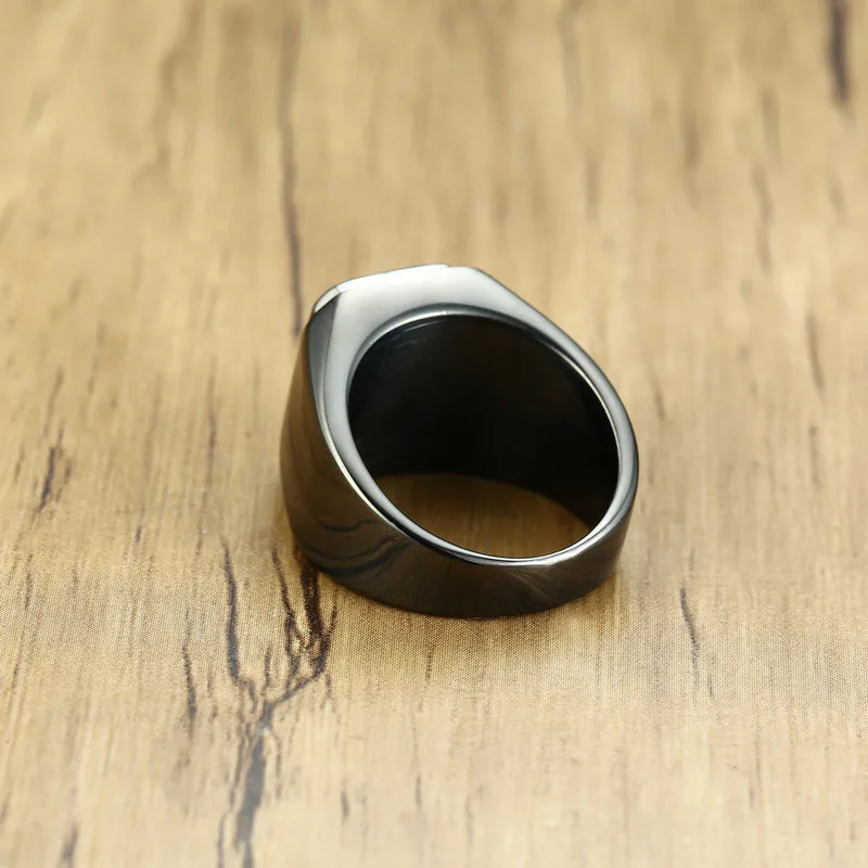 指輪・リング ADERERROR Ring Product. 114 5JH787 ZORCVENS Vantage Black Stainless Steel Men's Signet Ring