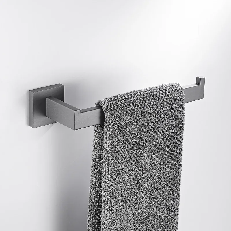 Bathroom Accessories Towel Rail Bar Toilet Paper Holder Gun Gray Towel Hook Stainless Steel Bedroom Wall Mount Bath Hardware Set