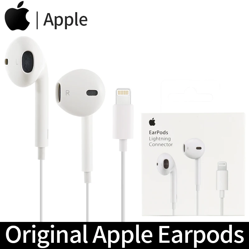 

Original Apple EarPods with Lightning Connector Wired Earphones In-Ear Sport Earbuds Deep Richer Bass Headset For iPhone/iPad