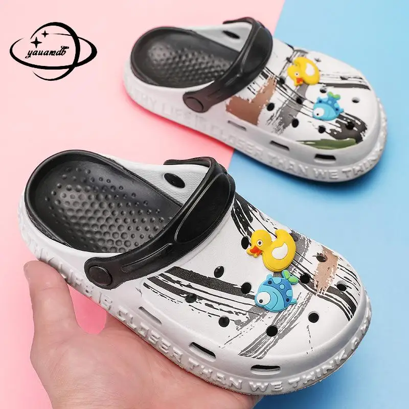 3-18y Kids Mules & Clogs Summer Baby Boys Girls Sandals Flat Heel Parent-child Beach No-Slip Slippers Children Garden Shoes H24,garden clogs shoes,kids sandals,suede clogs