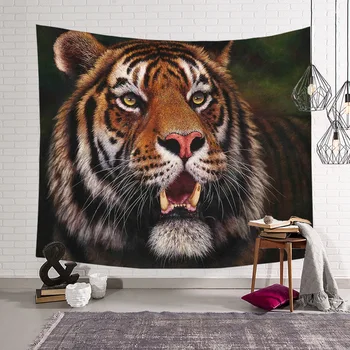 

Animal Tiger Lion Elephant Tapestry 3D Printing Tapestrying Rectangular Home Decor Wall Hanging 11