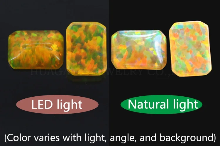 FI06 Opal Loose Stones Rectangle Shape Base Cabochon Created Opal Beads Semi-Precious Stones For Jewelry Making 3x5mm-10x14mm