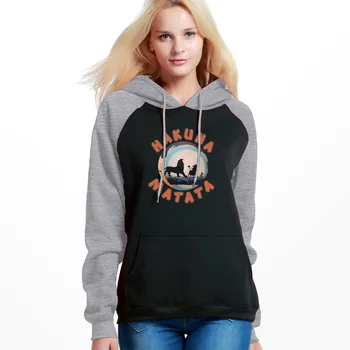 

Hakuna Matata Letter Print Casual Tracksuits Women Winter Fleece Outwear Clothes Pullover High Qulaity New Hooded Sweatshirts
