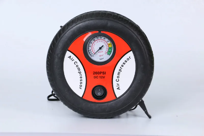 Автомобильный мини надувной насос 260PSI DC12V металлический пластиковый