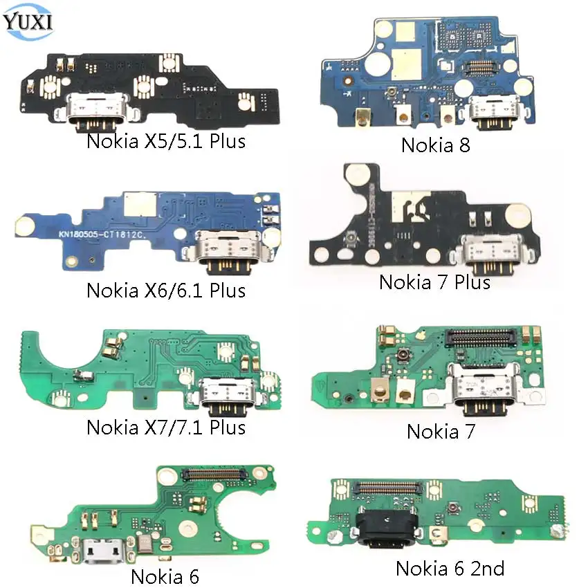 

YuXi 1pcs USB Charging Port Dock Socket Jack Connector Charge Board Flex Cable For Nokia 6.1 6 2nd 7 7.1 Plus 8 X5 X6 X7