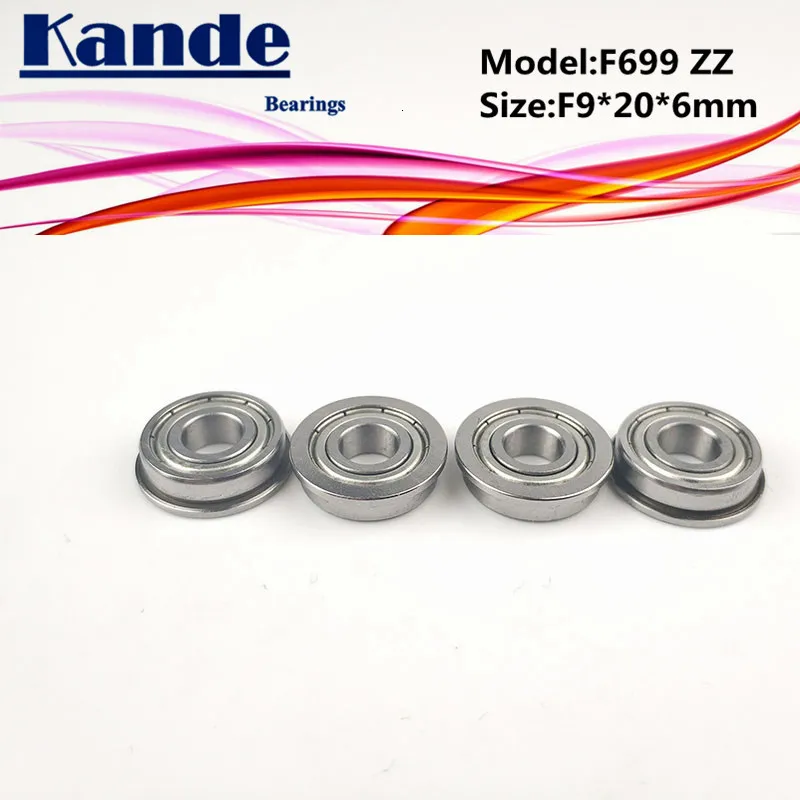 Kande подшипники F699ZZ 10 шт. ABEC-1 F699 ZZ F699-2Z миниатюрный радиальный подшипник F9 * 20*6 мм 699 F699
