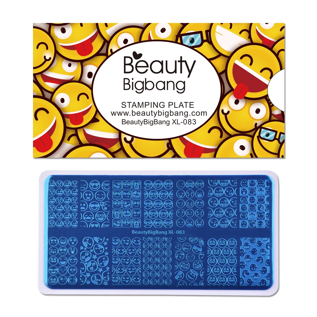 Beautybigbang Stamping Plates Nail Art Accessories Funny Smile Face Expression Image High Quality Stamping Template Mold XL-083