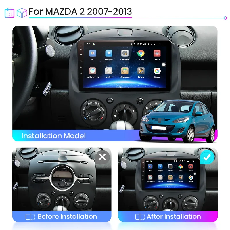 Мультимедийная магнитола Junsun V1 для MAZDA стерео система на Android 10 2 Гб ОЗУ 32 ПЗУ с GPS