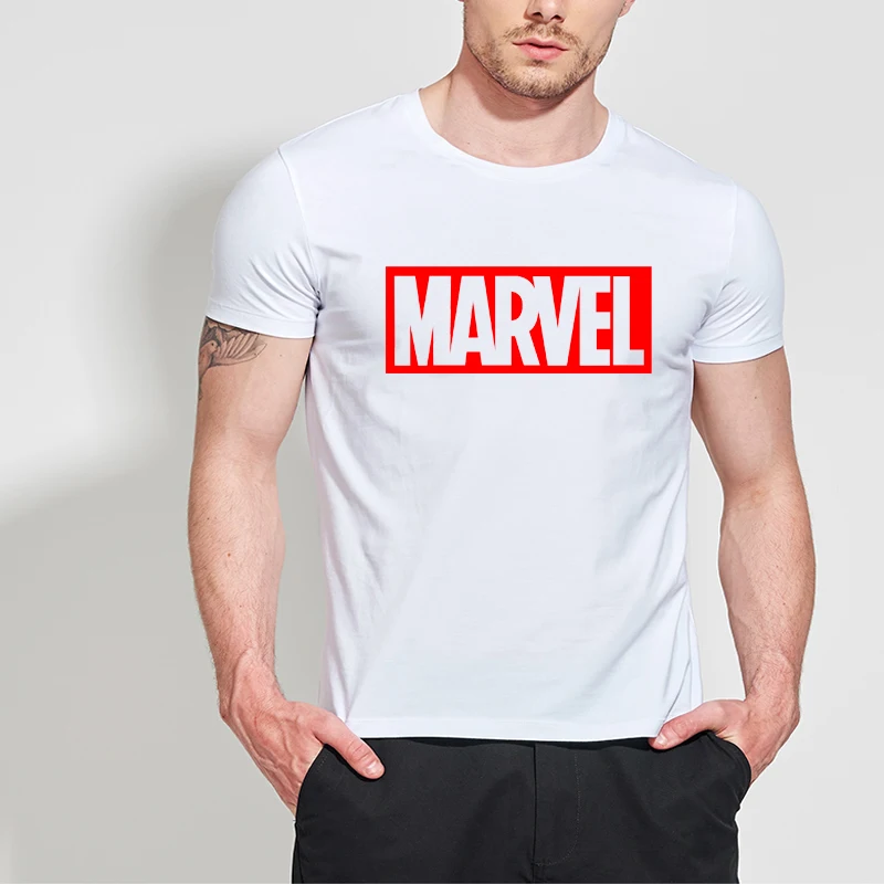 

The Avengers Men white Casual tshirt Marvel Superhero t shirt Fashion Brands men's T-shirts cotton short sleeves summer t-Shirt