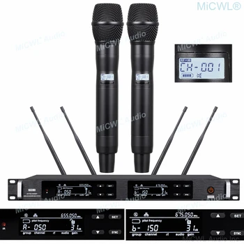 

UR24D 300 Channel Digital Wireless Microphone System KSM9 Dual Handheld SKM9000 True Diversity Stage Vocal Concert Mics Sets