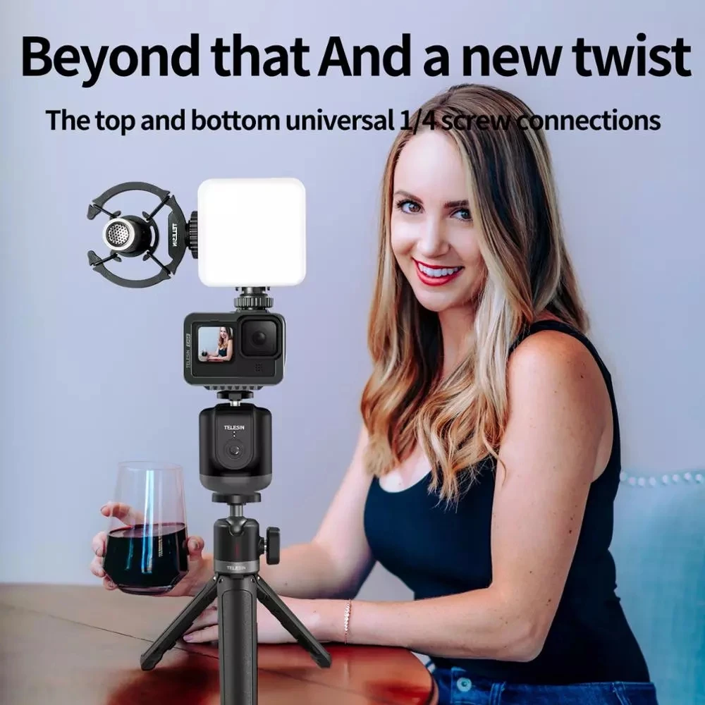 Gimbal Handgrip TELESIN Smart Shooting Gimbal 360&deg; Rotation Selfie Auto Face Tracking for GoPro Osmo Action Smartphone Camera Vlog