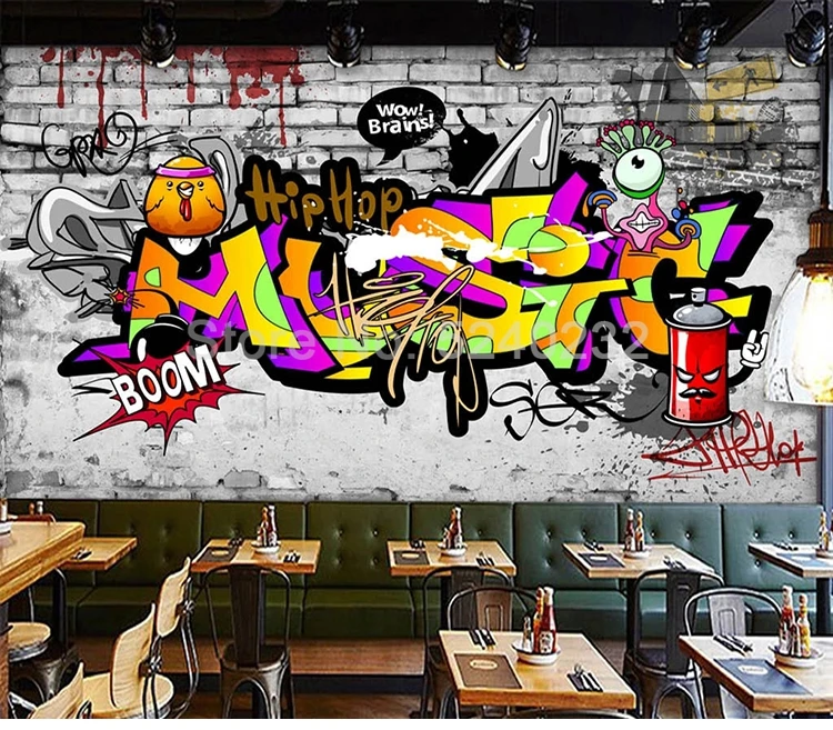 papel de parede foto personalizada arte grafite de pintura de parede para sala de ktv mural