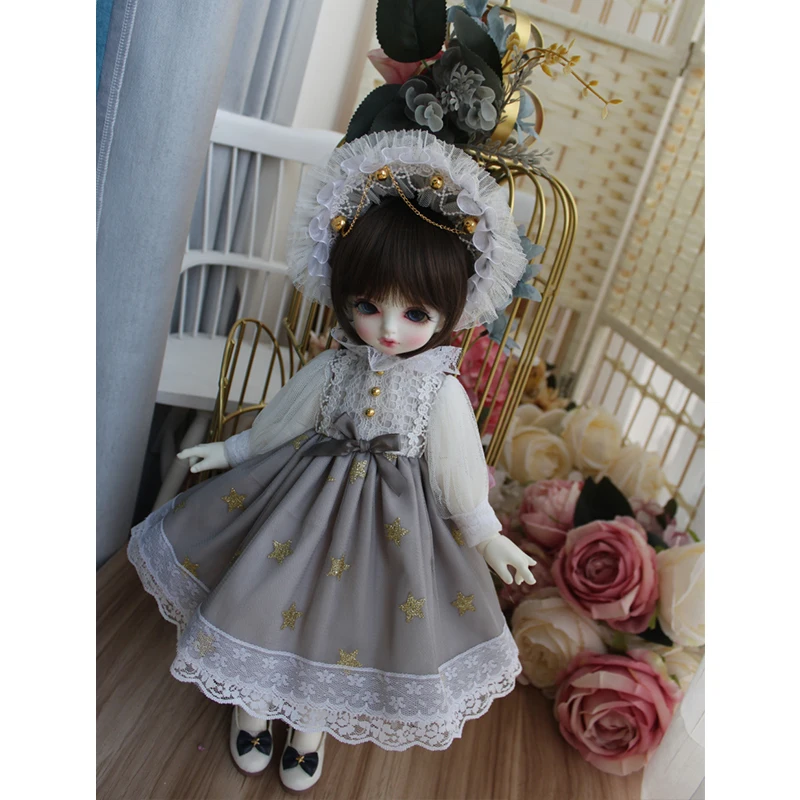 1/6 1/4 1/3 BJD платье куклы серого цвета платье+ украшение для волос для 1/6 1/4 1/3 BJD Blyth платье куклы аксессуары BJD платье