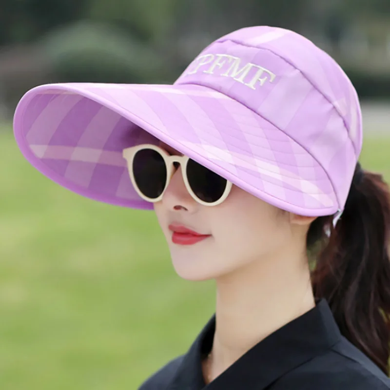 Detachable Female Summer Korean Version Empty Top Big Edge Anti Ultraviolet  Riding Sun Mask Hat summer hat visor hat summer